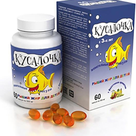 Кусалочка рыбий жир для детей капс. жев., 500 мг, 60 шт.