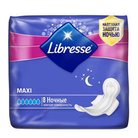 Libresse прокладки Maxi ночные, 6 капель, 8 шт.