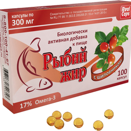 Рыбий жир с шиповником капс., 0.3 г, 100 шт.