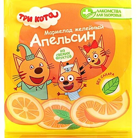 Мармелад Лакомства для здоровья Желейный Три кота Апельсин, 35 г