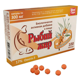 Рыбий жир с облепихой капс., 0.3 г, 100 шт.