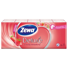 Платочки Zewa Deluxe Клубника со сливками 10 штук 10 пачек
