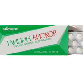 Глицин с витаминами В1 и В6 таб. 180 мг №60