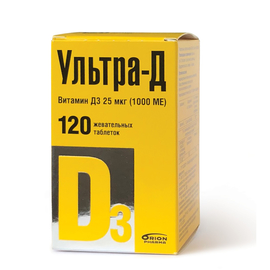 Ультра-Д Витамин Д3 таб.жев., 1000 МЕ, 120 шт.