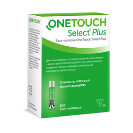 Тест-полоски УанТач Селект Плюс (OneTouch Select Plus) N100 (2x50)