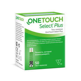 Тест-полоски УанТач Селект Плюс (OneTouch Select Plus) N50 (1x50)