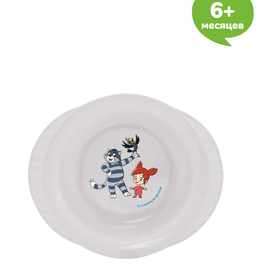 МАМА ТАМА Тарелка пластиковая глубокая на присоске 6мес + белый МТ/040