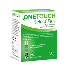 Тест-полоски УанТач Селект Плюс (OneTouch Select Plus) N25 (1x25)