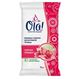 Ola! Влажные салфетки для интимной гигиены Нежная Орхидея, 15 шт