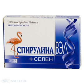 Спирулина ВЭЛ+селен таб 0,5г N60
