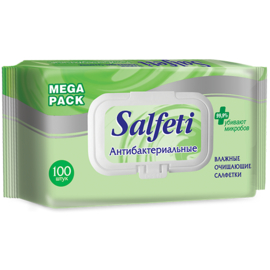 Влажные салфетки Salfeti антибактериальные, 100 шт.