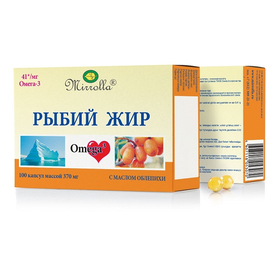 Рыбий жир с маслом облепихи капс., 0.37 г, 100 шт.