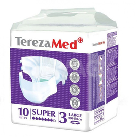 Подгузники для взрослых TerezaMed впитывающие на липучках Super 90172, L 100-150 см (10 шт.)