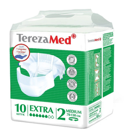 Подгузники для взрослых TerezaMed впитывающие на липучках Extra 90168 Medium (№2), M 70-130 см (10 шт.)