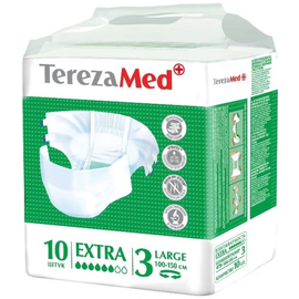 Подгузники для взрослых TerezaMed впитывающие на липучках Extra 90169 Large (№3), L 100-150 см (10 шт.)
