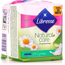 Libresse прокладки Natural Care Super, 5 капель, 9 шт.