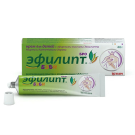 Эфилипт бро беби крем д/детей разогревающий с отхаркивающим эффектом, 40 г