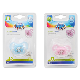 Пустышка силиконовая ортодонтическая Canpol Babies Little cuties 6-18 м, голубой/розовый