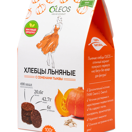 Хлебцы льняные OLEOS с семенами тыквы 100 г