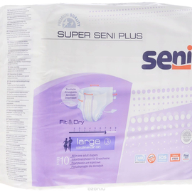 Подгузники для взрослых Seni Super Seni Plus 10 SE-094-LA10-A02, L 100-150 см (10 шт.)