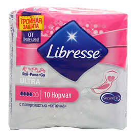 Libresse прокладки Ultra Normal с поверхностью сеточка, 4 капли, 10 шт.