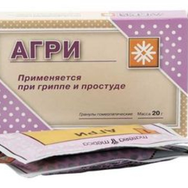 Агри (Антигриппин гомеопатический) гран гомеоп 20г (пак 10гх2) инд уп